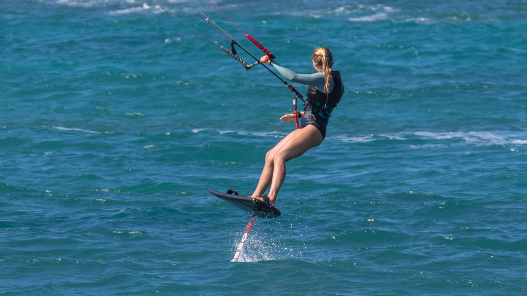 female kite foiler